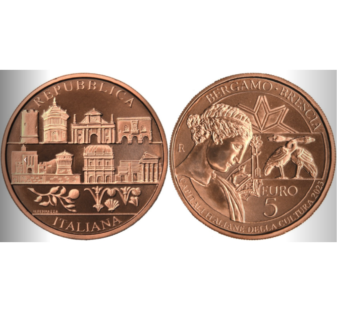 ITALIA 5 EURO BU 2023 - Italian kulttuuripääkaupungit - Bergamo ja Brescia