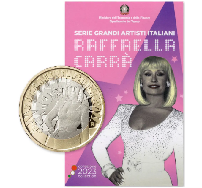 ITALIA 5 EURO BU 2023 - Great Italian Artists -sarja - Raffaella Carrà