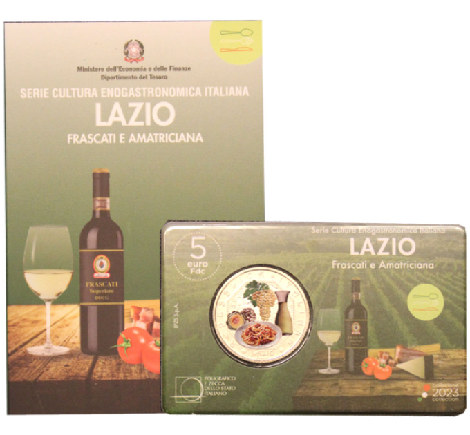 ITALIA 5 EURO BU 2023 - Italialainen ruoka- ja viinikulttuuri - Veneto - Frascati ja Amatriciana