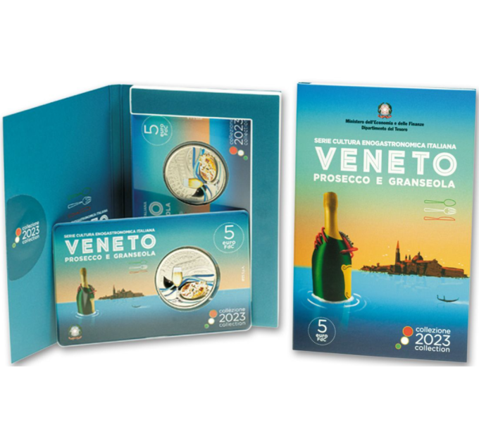 ITALIA 5 EURO BU 2023 - Italialainen ruoka- ja viinikulttuuri - Veneto - Prosecco ja Granseola