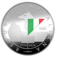 Italia 5 euron hopea PROOF 2024 - Talousvartioston perustamisesta tulee kuluneeksi 250 vuotta