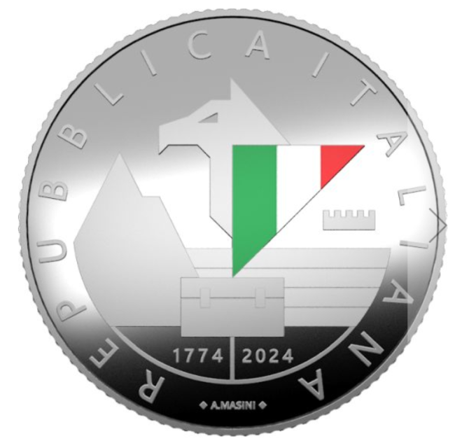 Italia 5 euron hopea PROOF 2024 - Talousvartioston perustamisesta tulee kuluneeksi 250 vuotta
