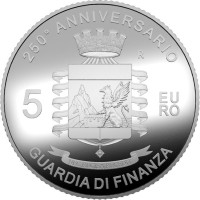 Italia 5 euron hopea PROOF 2024 - Talousvartioston perustamisesta tulee kuluneeksi 250 vuotta