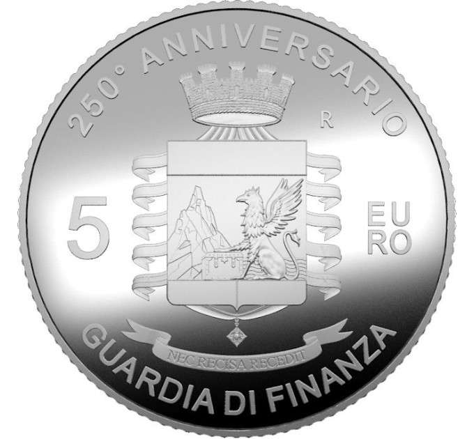 Italia 5 euron hopea PROOF 2024 - Talousvartioston perustamisesta tulee kuluneeksi 250 vuotta