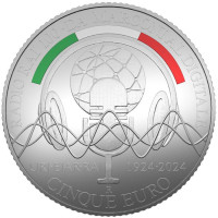 Italia 5 euron hopea PROOF 2024 - 150 vuotta Guglielmo Marconin syntymästä ja 100 vuotta ensimmäisestä radiolähetyksestä Italiassa