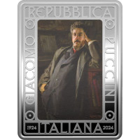 Italia 5 euron hopea PROOF 2024 - 100 vuotta Giacomo Puccinin kuolemasta