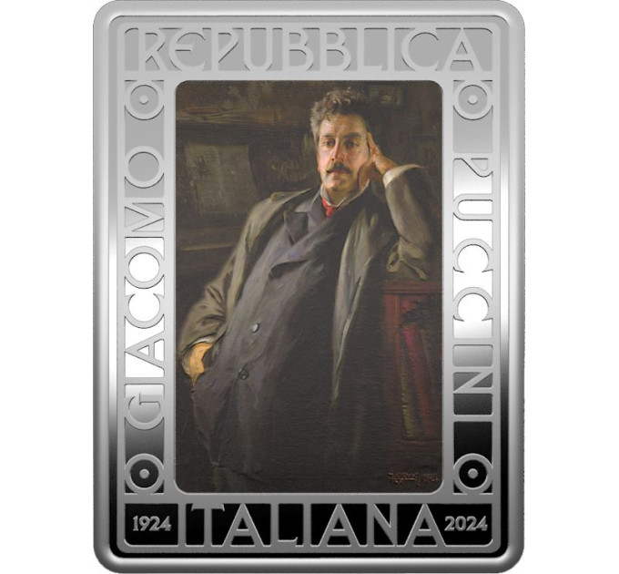 Italia 5 euron hopea PROOF 2024 - 100 vuotta Giacomo Puccinin kuolemasta