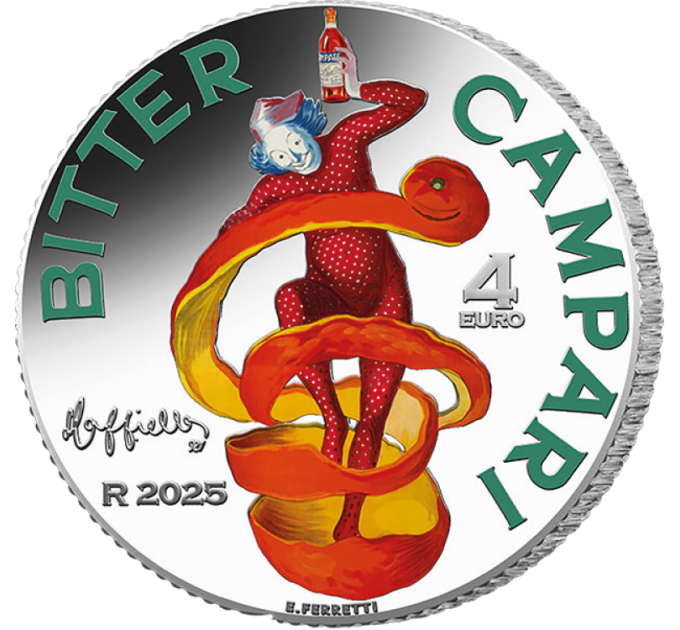 Italia 4 euron hopea BU 2025 - Campari-hopea