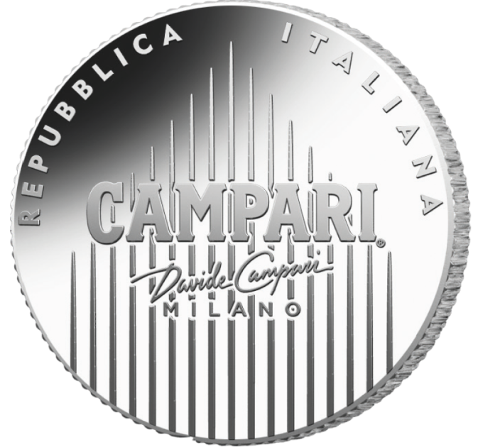 Italia 4 euron hopea BU 2025 - Campari-hopea