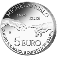 Italia 5 euron hopea BU 2025 - Michelangelon syntymän 550-vuotisjuhla