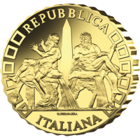 Italia 10 euron kultaa PROOF 2025 - Italian suihkulähteet - Fontana dei Quattro Fiumi - Roma