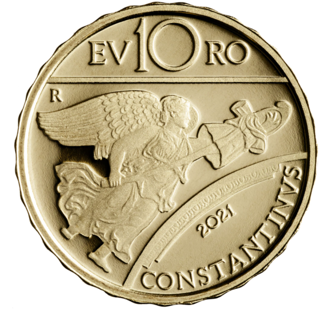 Italia 10 euron kultaa PROOF 2021 - Sarja Rooman keisarit - Costantino