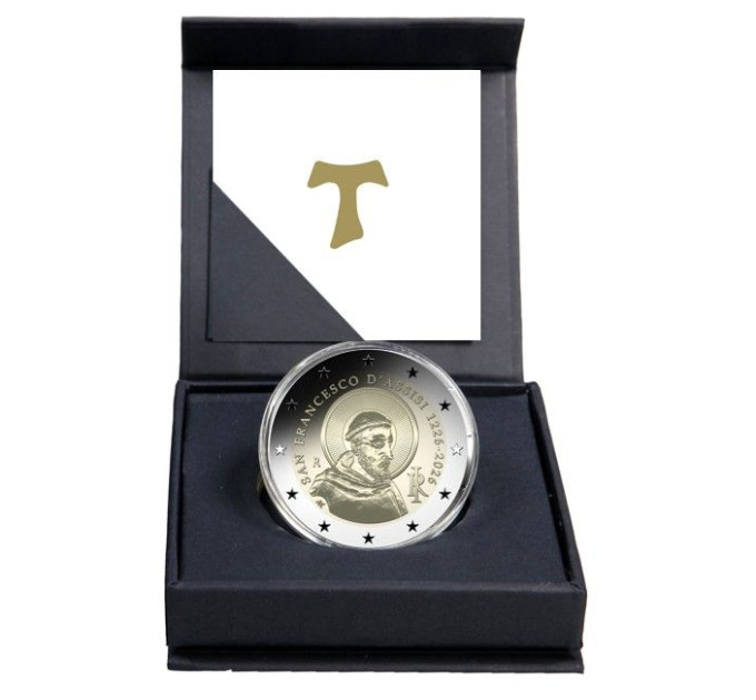 Italia 2 euron Proof Reverse 2026 - Assisilaisen Fransiskus-Pyhän kuoleman 800-vuotismuisto