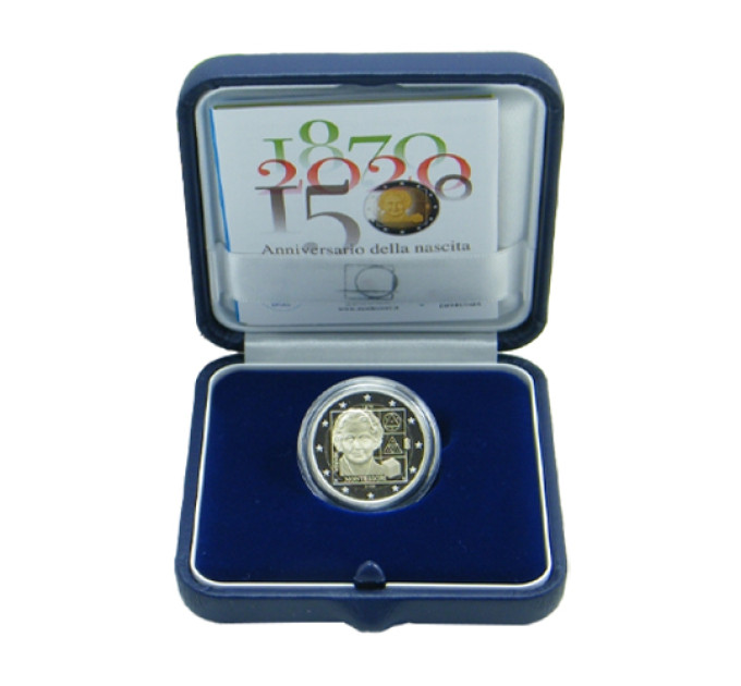 Italian 2 euron proof 2020 - Maria Montessori