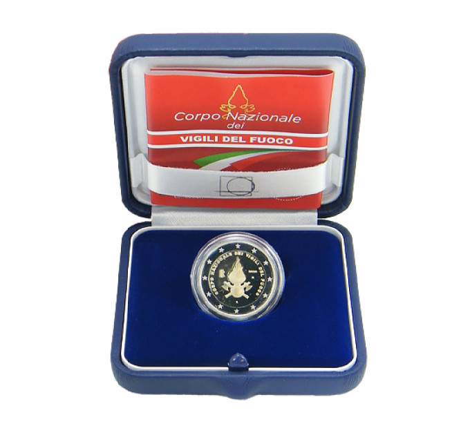 Italian 2 euron proof 2020 - 80 vuotta National Fire Corpsin perustamisesta