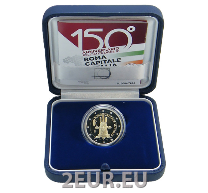 Italian 2 euron proof 2021 - 150 vuotta Rooman kaupungin julistamisesta Italian pääkaupungiksi