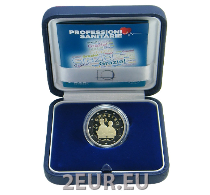 Italian 2 euron proof 2021 - Kiitos – lääketieteen ammatit