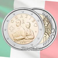 Italia 2 euron UNC 2021 - Grazie - Kiitos - Terveydenhuollon ammatit