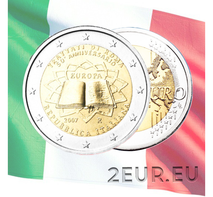 Italia 2 euron UNC 2007 - Rooman sopimuksen 50 vuotta