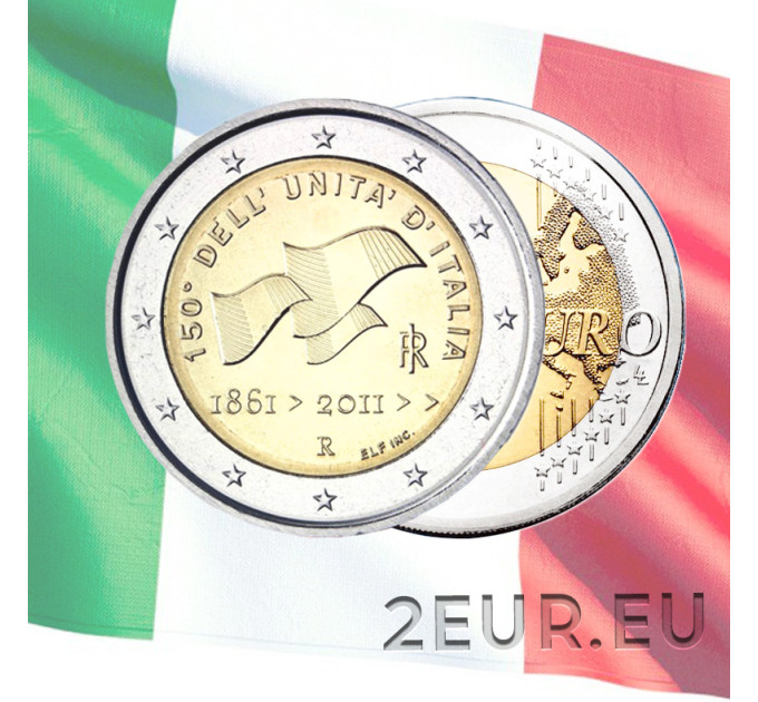 Italia 2 euron UNC 2011 - Italian yhdistyminen 150 vuotta
