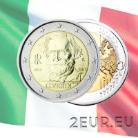 Italia 2 euron UNC 2013 - Giuseppe Verdin syntymän 200 vuotta