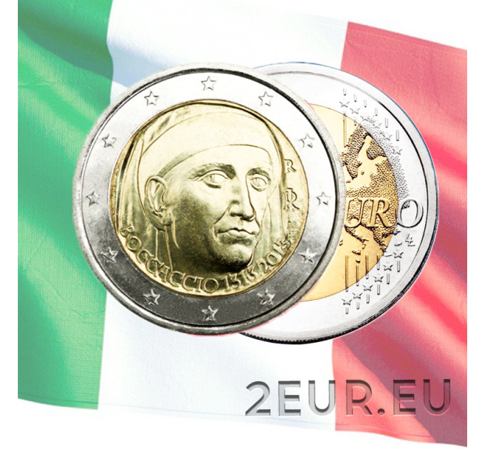 Italia 2 euron UNC 2013 - Giovanni Boccaccion syntymän 700-vuotispäivä
