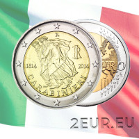 Italia 2 euron UNC 2014 - karabinierien 200-vuotispäivä