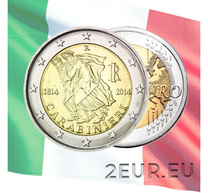 Italia 2 euron UNC 2014 - karabinierien 200-vuotispäivä