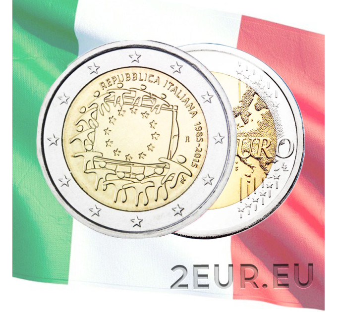 Italia 2 euron UNC 2015 - EU:n lipun 30-vuotispäivä