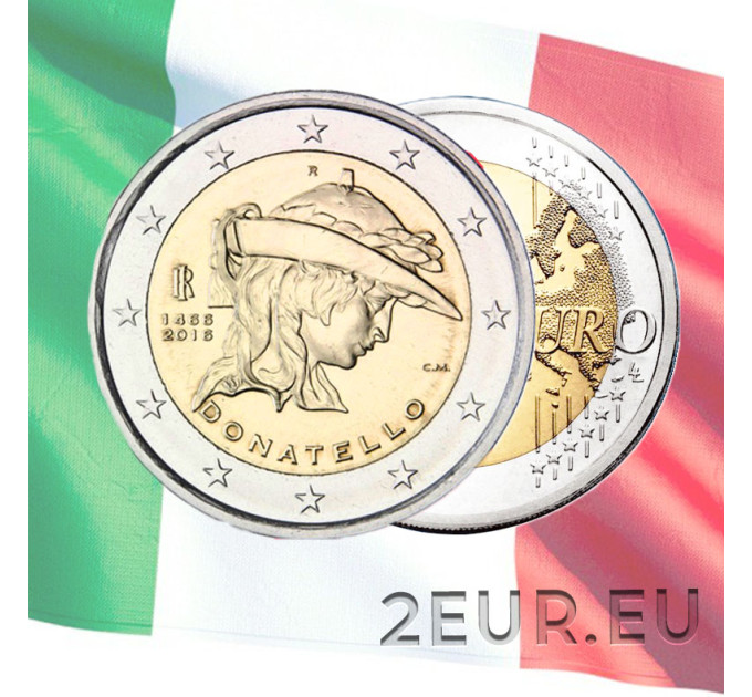 Italia 2 euron UNC 2016 - 550 vuotta Donatellon kuolemasta