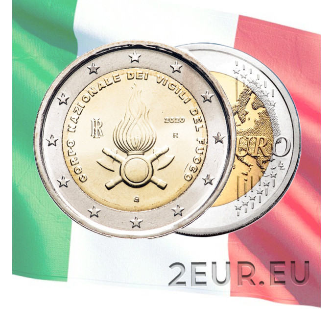 Italia 2 euron UNC 2020 - kansallisen palokunnan 80-vuotisjuhla