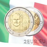 Italia 2 euron UNC 2020 - Maria Montessorin syntymästä 150 vuotta