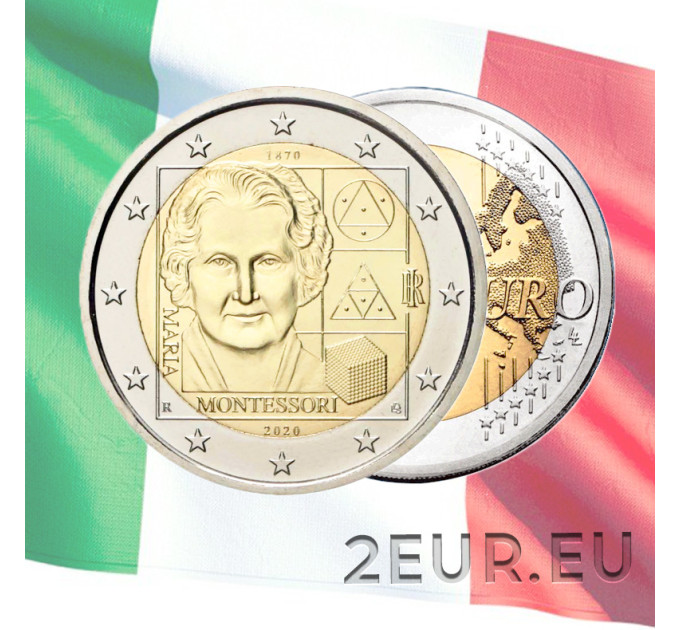 Italia 2 euron UNC 2020 - Maria Montessorin syntymästä 150 vuotta