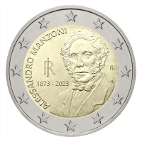 Italia 2 euron UNC 2023 - 150 vuotta Alessandro Manzonin kuolemasta