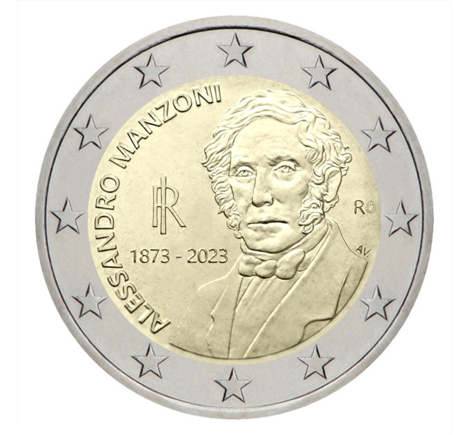 Italia 2 euron UNC 2023 - 150 vuotta Alessandro Manzonin kuolemasta
