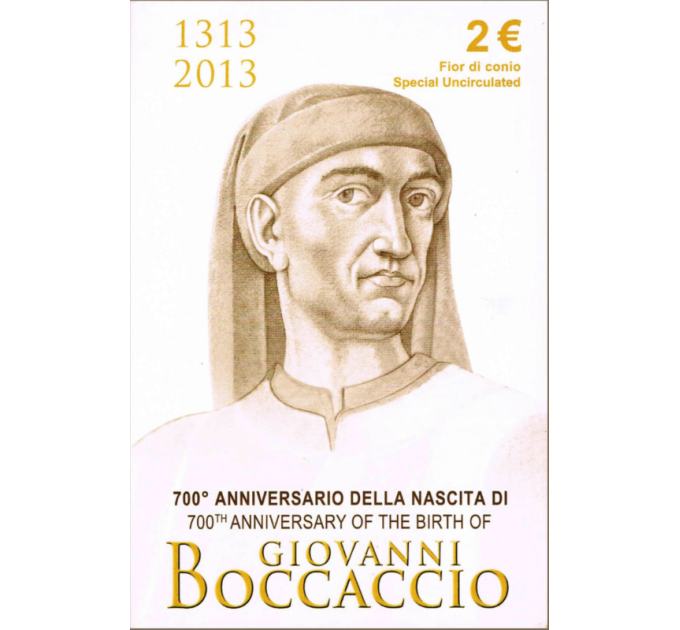 Italia 2 euron BU 2013 - GIOVANNI BOCCACCION 700. SYNTYMÄPÄIVÄ