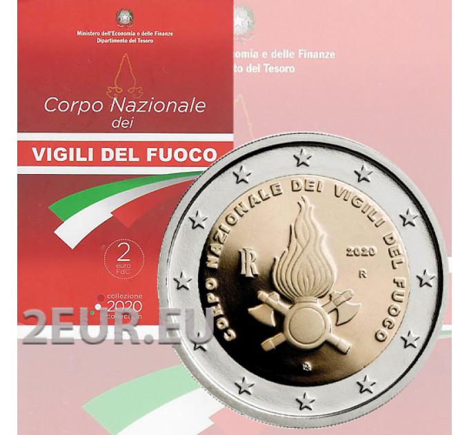 Italia 2 euron BU 2020 - 80 vuotta National Fire Corpsin perustamisesta