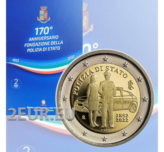 Italia 2 euron BU 2022 - 170 vuotta Valtion poliisin säätiön perustamisesta