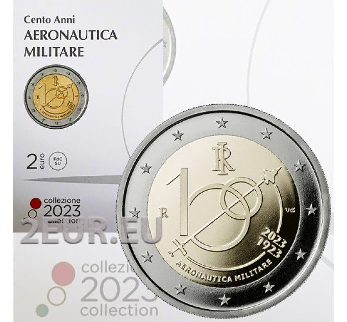 Italia 2 euron BU 2023 - 100 vuotta Italian ilmavoimista