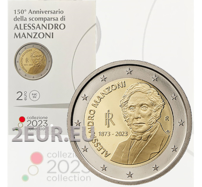 Italia 2 euron BU 2023 - 150 vuotta Alessandro Manzonin kuolemasta