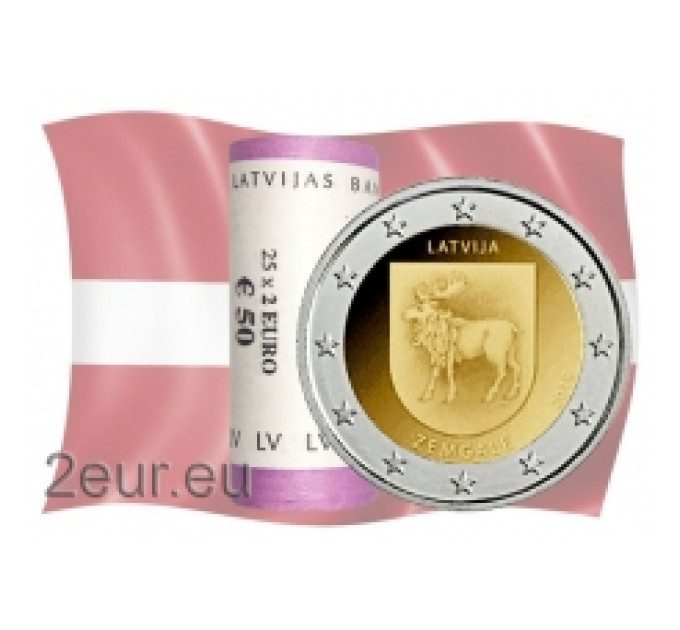Latvia 2 euroa UNC rullaa 2018 - Zemgale
