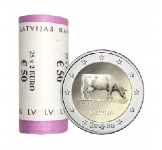 Latvia 2 euroa UNC rullaa 2016 - Latvian maatalous