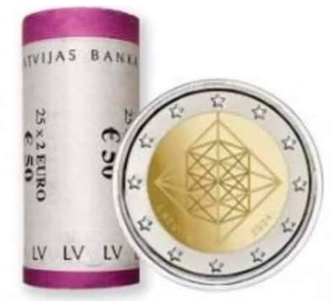 Latvia 2 euroa UNC rullaa 2024 - Himmeli