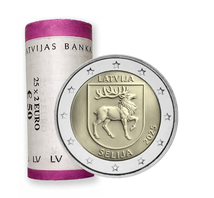 Latvia 2 euroa UNC rullaa 2025 - Sēlija