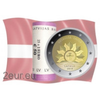 Latvia 2 euroa UNC rullaa 2019 - Nouseva aurinko