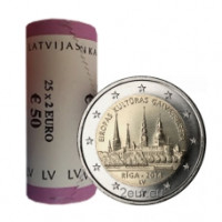 Latvia 2 euroa UNC rullaa 2014 - Riika - Euroopan kulttuuripääkaupunki