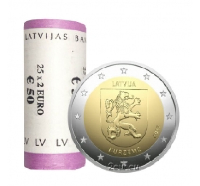 Latvia 2 euroa UNC rullaa 2017 - Kurzeme