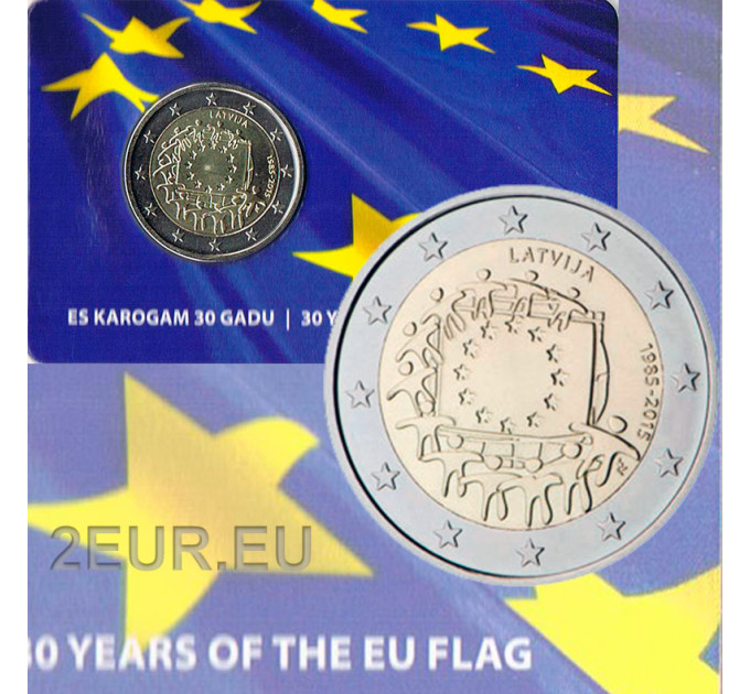 Latvia 2 euroa BU 2015 - 30 vuotta EU:n lippua  