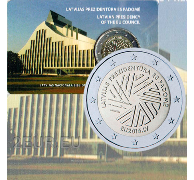 Latvia 2 euroa BU 2015 - Latvian EU-puheenjohtajuus