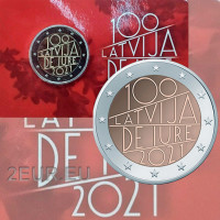 Latvia 2 euroa BU 2021 - Latvian tasavallan tunnustamisen 100. vuosipäivä 